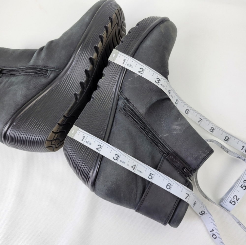 Skechers Leather Parallel Fastened Wedge Cooling Memory Foam Boots Sz 9 - Picture 9 of 11
